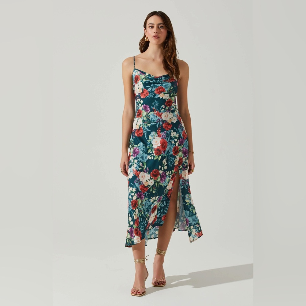 Astr Floral Midi Dress - Multicolor